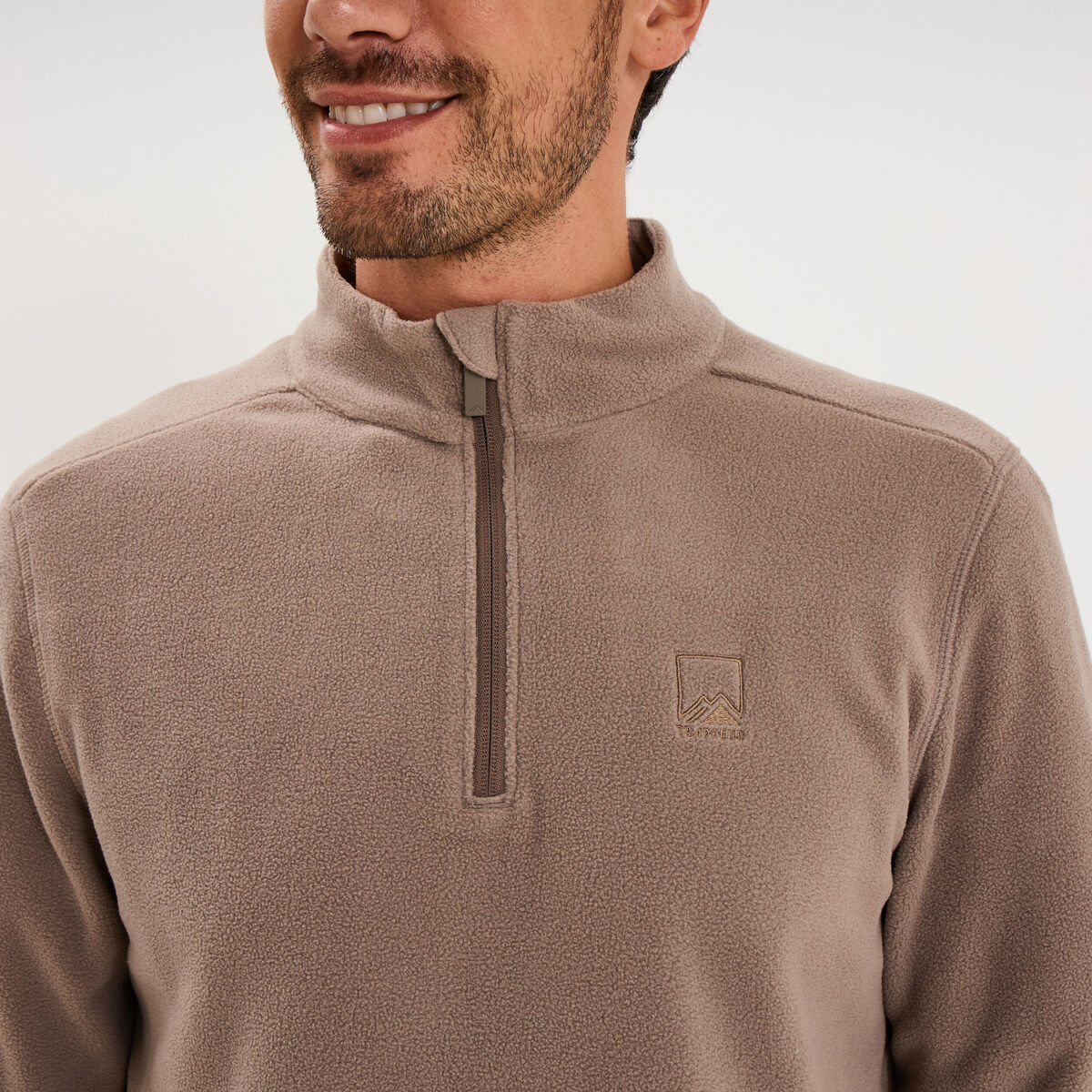 Sweat polaire col camionneur gris homme