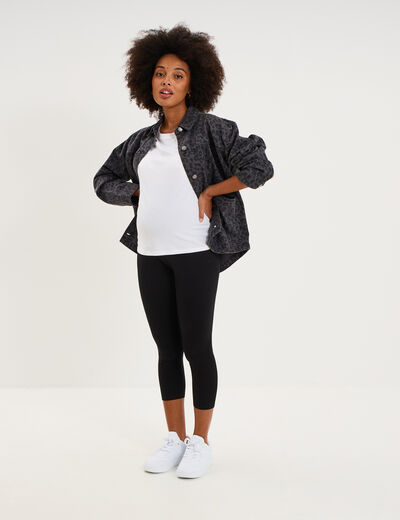 Legging 7/8&egrave;me grossesse noir femme maternit&eacute;