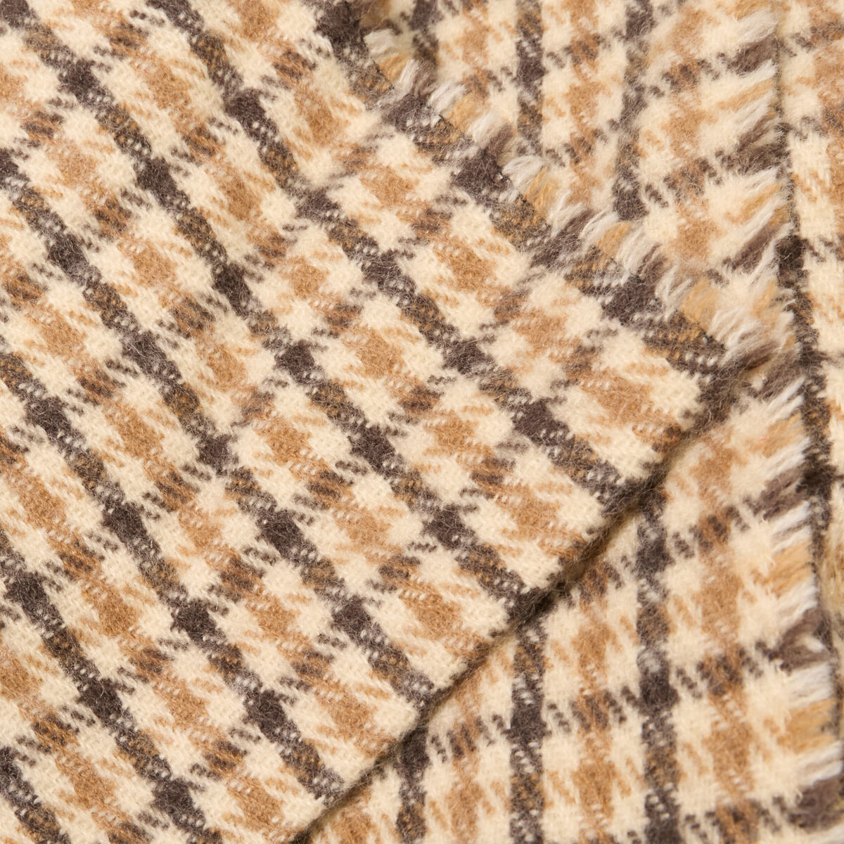 &Eacute;charpe avec bords &agrave; franges courtes sable homme