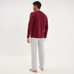 Ensemble pyjama pantalon et t-shirt bordeaux homme