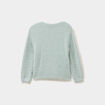 Pull mailles duveteuses col rond vert pastel b&eacute;b&eacute; fille
