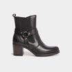 Bottines chelsea à talons et boucles noir femme