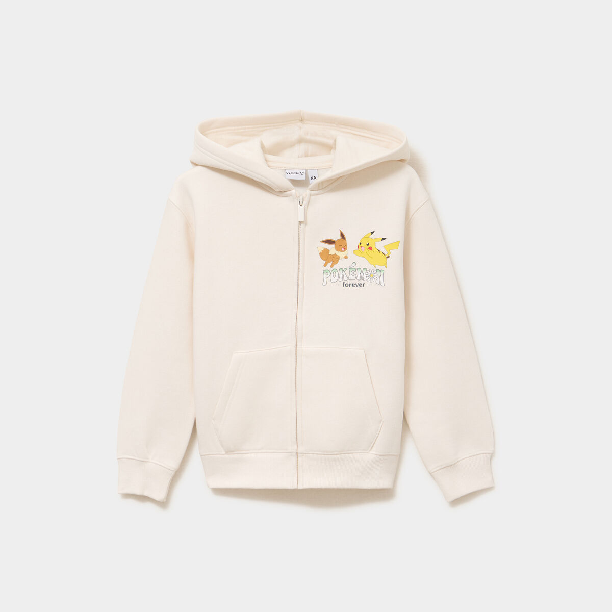 Sweat zipp&eacute; &agrave; capuche Pok&eacute;mon ivoire fille