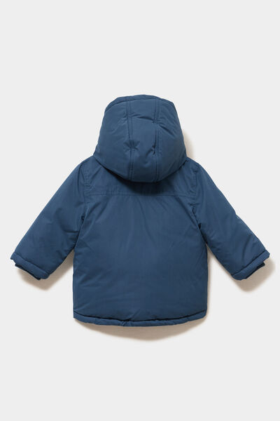 Parka &agrave; capuche doubl&eacute;e bleu gris b&eacute;b&eacute; gar&ccedil;on