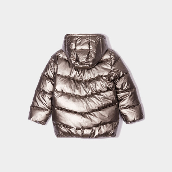 doudoune metallisee a capuche marron fonce fille Doudoune métallisée à capuche marron foncé fille