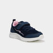 Baskets running &agrave; scratchs bleu marine fille