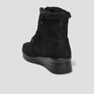 Bottines fourrées compensées pied large noir femme
