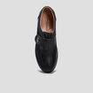 Chaussures confort compens&eacute;es &agrave; scratch noir femme
