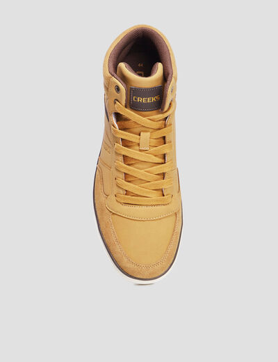 Baskets montantes à lacets jaune homme