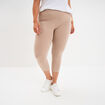 Legging corsaire taille &eacute;lastiqu&eacute;e sable femme grande taille