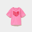 T-shirt manches courtes coton rose fille