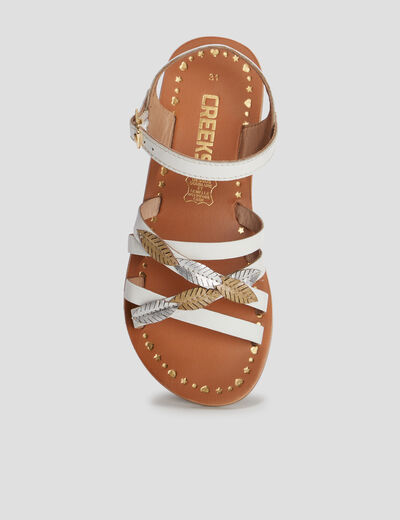 Sandales en cuir Creeks blanc fille