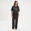 Ensemble pyjama pantalon et t-shirt gris foncé femme