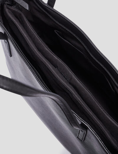 Sac cabas trapèze noir femme