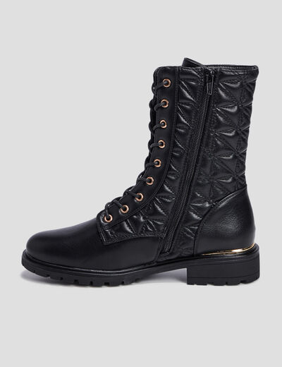 Bottines matelassées noir femme