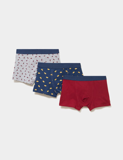 Lot 3 boxers coton majoritaire bordeaux homme