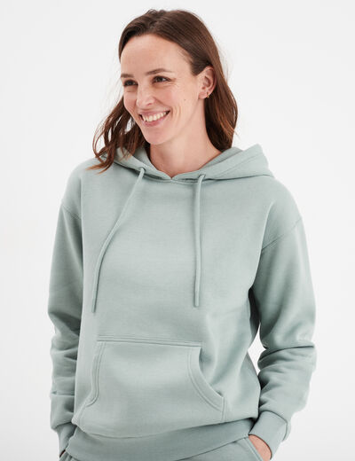 Sweat hoodie molleton à capuche vert pastel femme