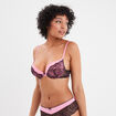 Soutien-gorge dentelle maxi push-up rose femme