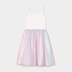 Robe avec tulles et bretelles fines ecru fille