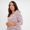 T-shirt col rond manches 3/4 coton ecru femme grande taille
