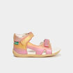 Sandales en cuir Kickers Binsia rose bébé fille