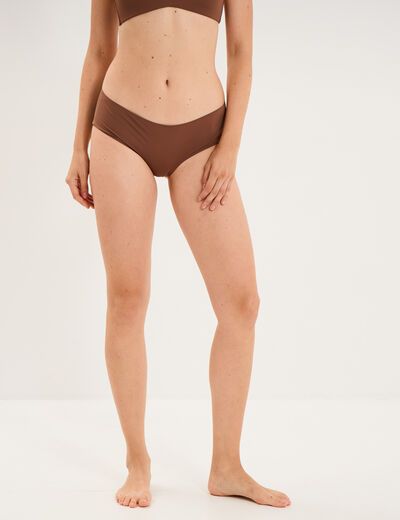 Shorty microfibre sans coutures marron femme