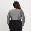 Body de soirée manches longues gris argent femme grande taille