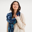 Foulard &agrave; franges courtes bleu femme