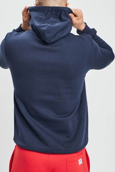 Sweat &agrave; capuche hoodie bleu marine homme