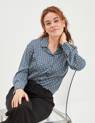 Chemise Manches Longues ESPRIT Bleu Foncé - Taille XL - Occasion En Très Bon État (Modèle LI919)