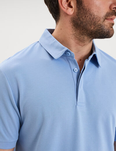 Polo manches courtes bleu ciel homme