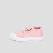 Tennis toile &agrave; scratchs semelle souple rose b&eacute;b&eacute; fille