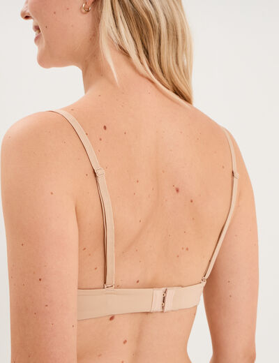 Soutien-gorge triangle bretelles fines beige femme
