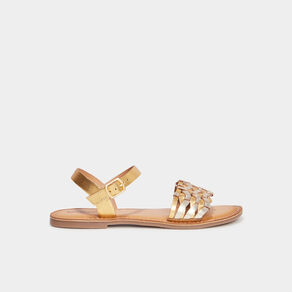 sandales en cuir kickers kickdash jaune or femme Sandales en cuir Kickers Kickdash jaune or femme