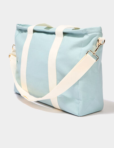 Sac cabas avec bandoulière vert pastel femme
