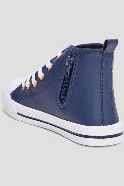 Baskets montantes zippées Naruto bleu marine garçon
