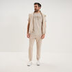Pantalon jogging droit molleton beige homme