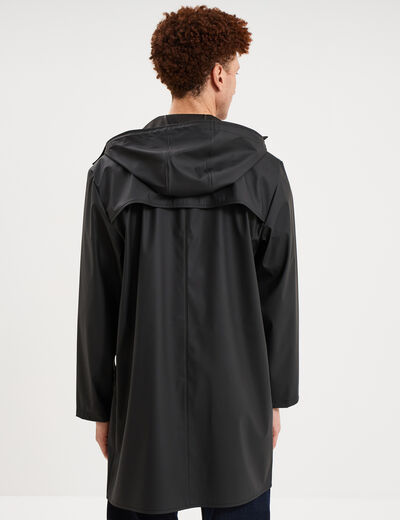 Parka imperm&eacute;able coupe-vent &agrave; capuche noir homme