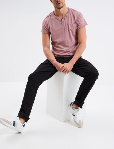 T-shirt col tunisien manches courtes parme homme