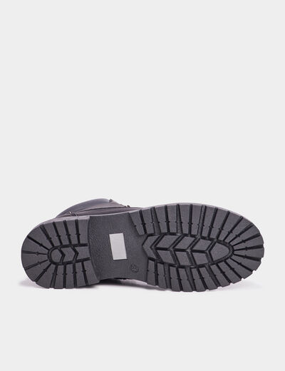 Boots crantées zippées Trappeur noir garçon