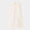 Pantalon large 5 poches coton creme fille
