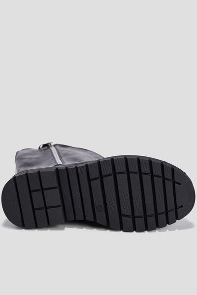 Bottes crantées zippées noir fille