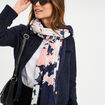 Foulard détails paillettes bleu marine femme