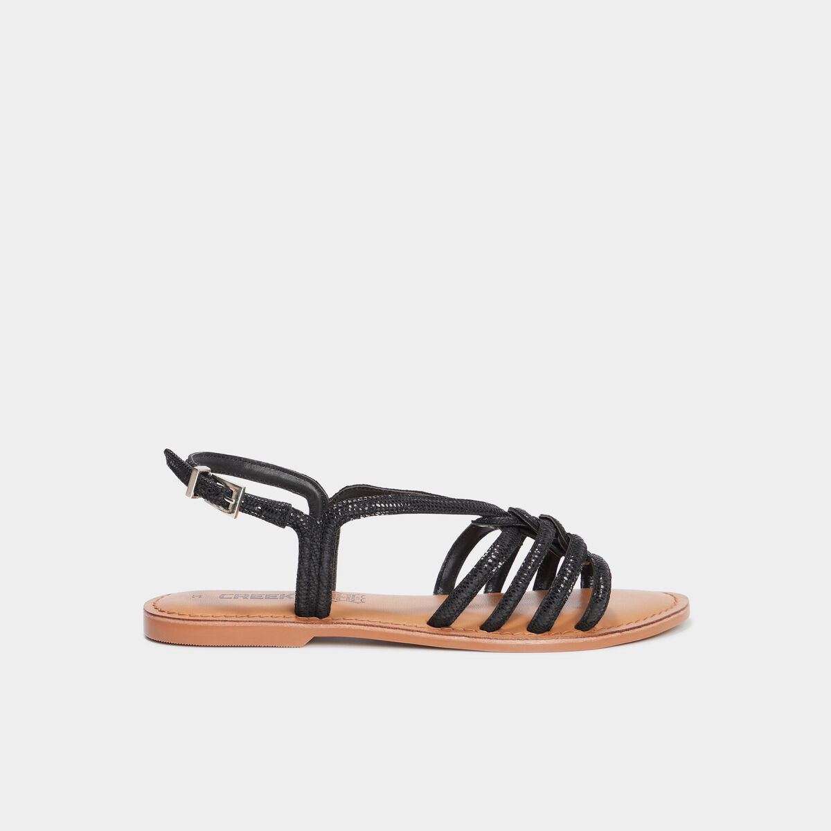Sandales multibrides en cuir Creeks noir femme
