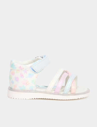 Sandales à scratchs multicolore bébé fille