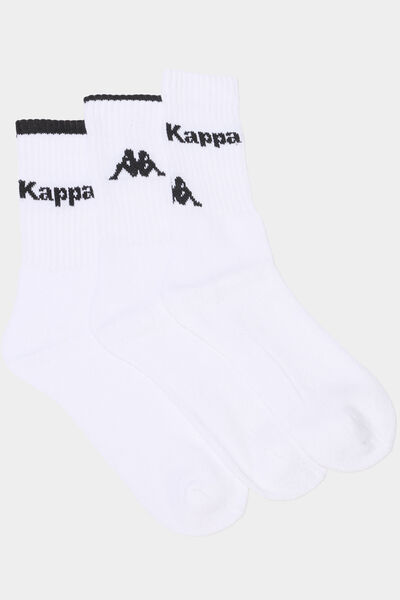 Lot 3 paires chaussettes sport Kappa blanc gar&ccedil;on