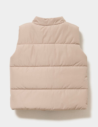 Doudoune sans manches imperm&eacute;able zipp&eacute;e sable b&eacute;b&eacute; gar&ccedil;on