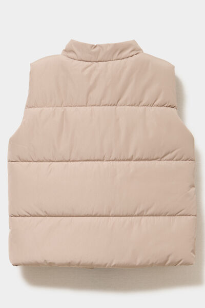 Doudoune sans manches imperm&eacute;able zipp&eacute;e sable b&eacute;b&eacute; gar&ccedil;on