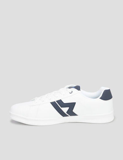 Tennis basses à lacets blanc homme