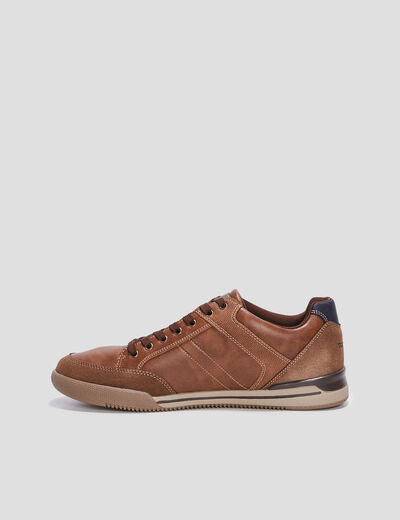 Sneakers semelles plates marron homme